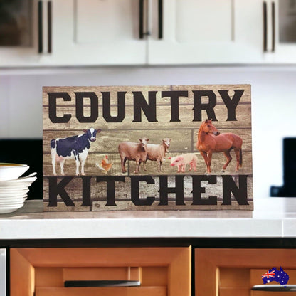 Country Kitchen Cow Horse Sheep Pig Chick Sign - The Renmy Store Homewares & Gifts 