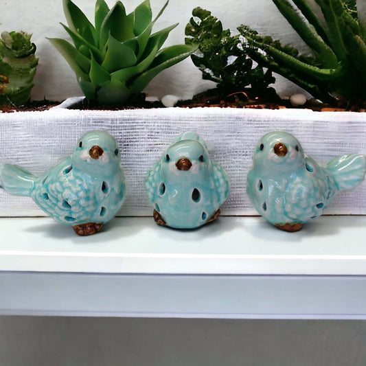 Bird Birds Pretty Blues Set Of 3 - The Renmy Store Homewares & Gifts 