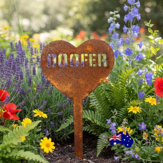 Custom Heart Memorial Sign - Personalised Rusty Metal Steel Sign - Australian Made