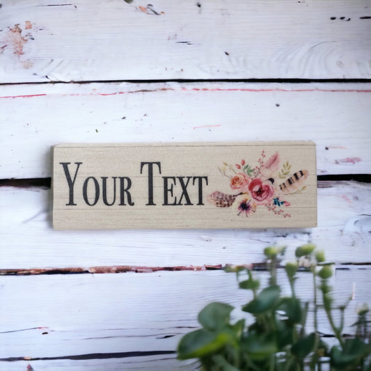 Feather Flower Custom Personalised Bohemian Sign - The Renmy Store Homewares & Gifts 