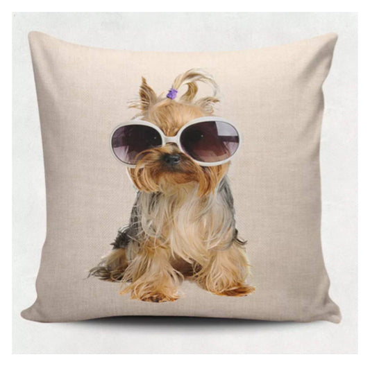 Cushion Pillow Dog Glasses Funky Poppet - The Renmy Store Homewares & Gifts 