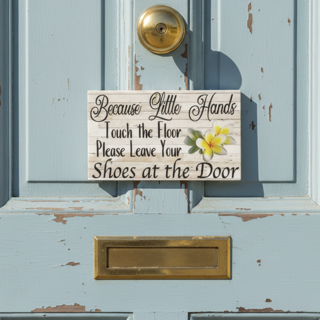 Because Little Hands Touch The Floor Frangipani Sign | Aussie Made