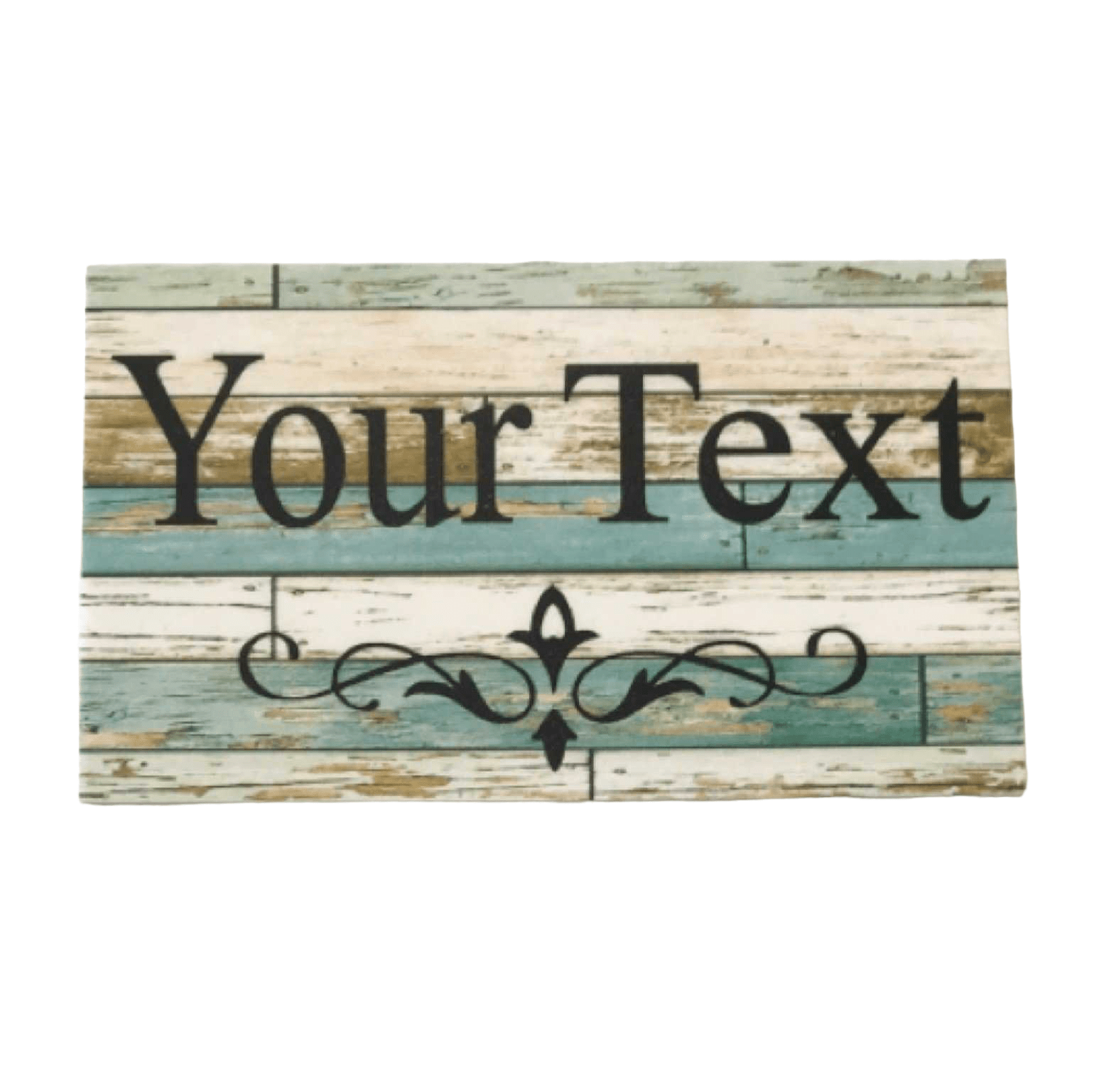 Custom Personalised Blue Timber Look Sign - The Renmy Store Homewares & Gifts 