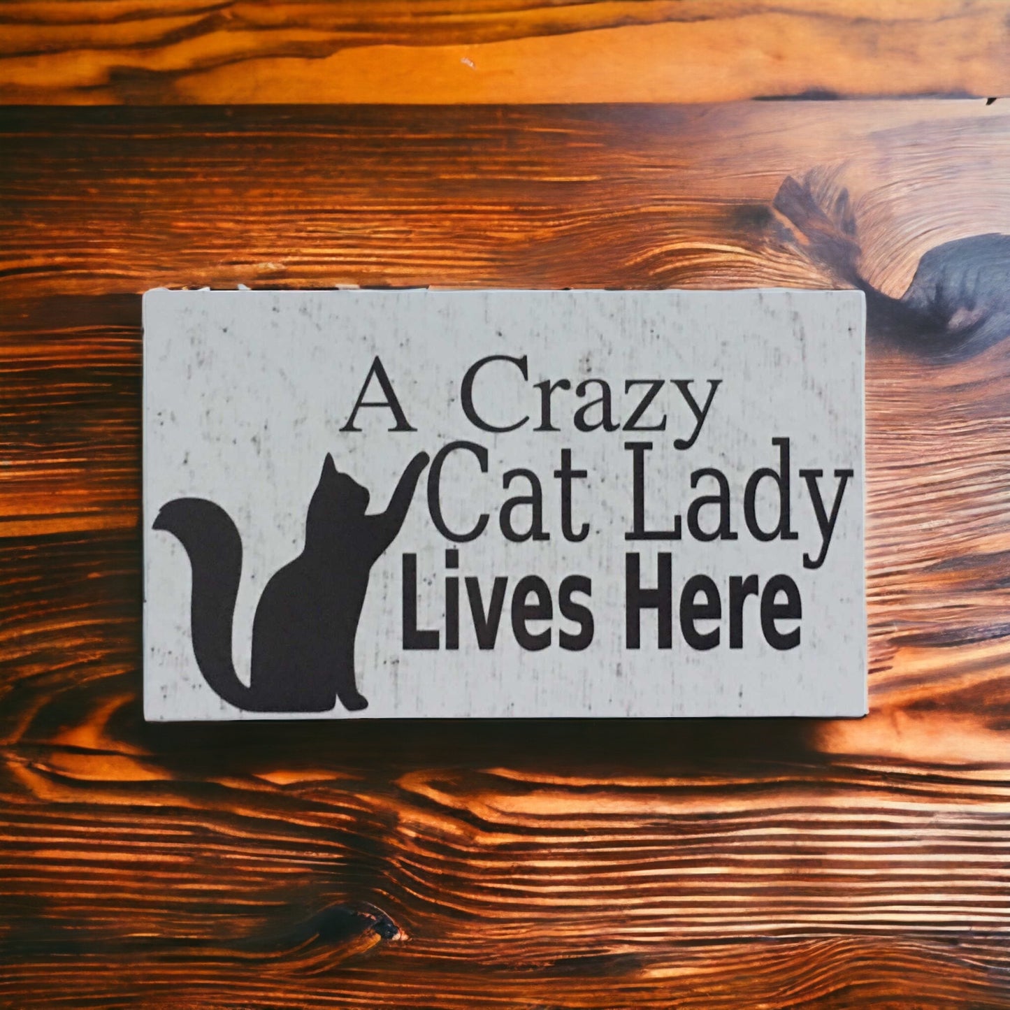 Crazy Cat Lady Lives Here Sign - The Renmy Store Homewares & Gifts 
