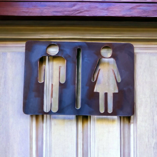 Toilet Male Female Steel Metal Sign - The Renmy Store Homewares & Gifts 