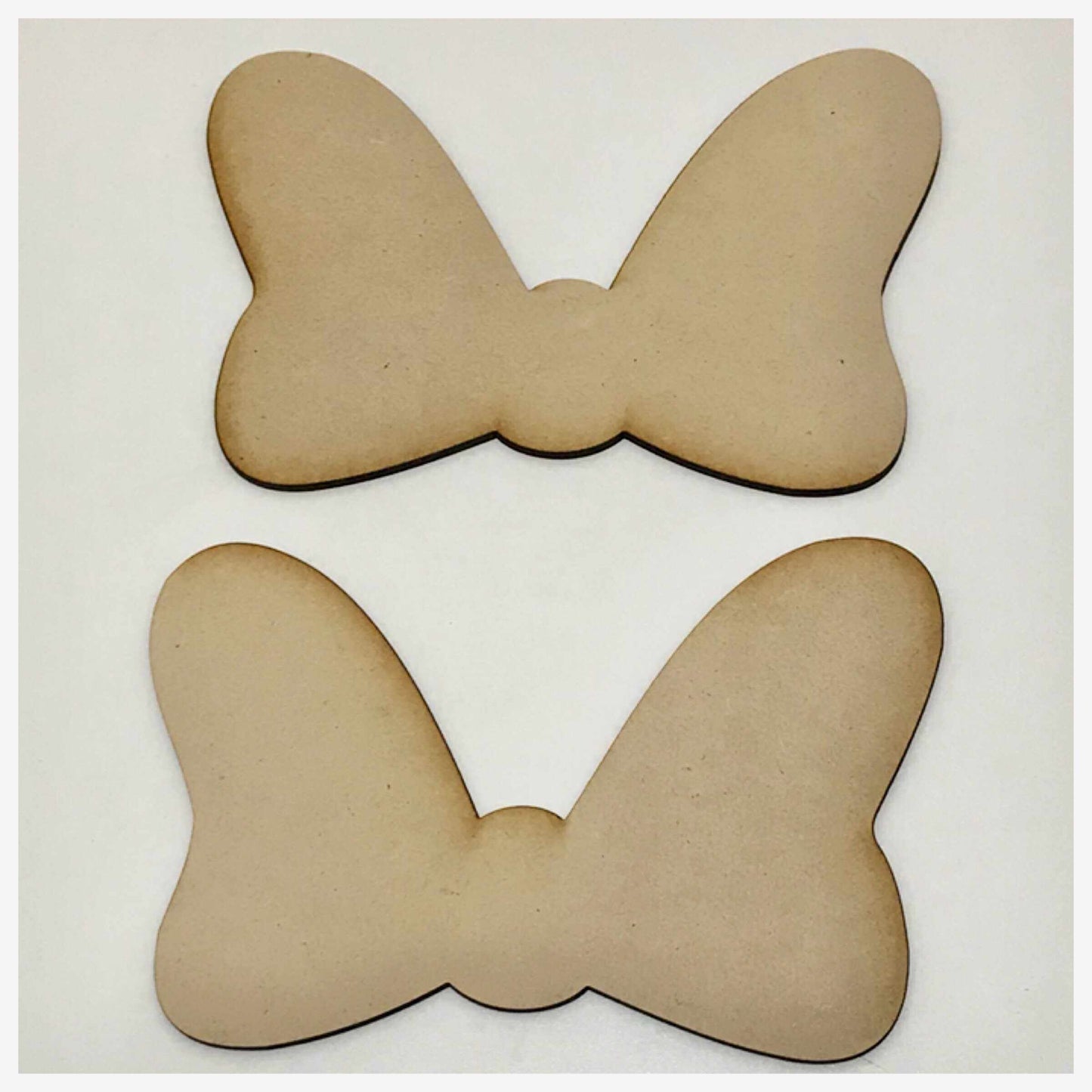 Bow Set Of Two MDF Shape Raw Cut Out Art - The Renmy Store Homewares & Gifts 