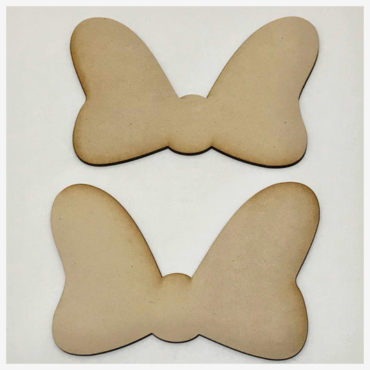 Bow Set Of Two MDF Shape Raw Cut Out Art - The Renmy Store Homewares & Gifts 