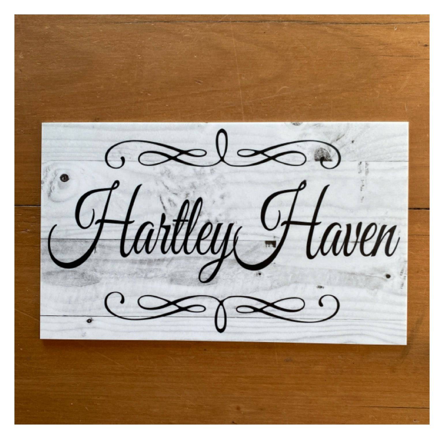 Custom Personalised Your Text Grey Scrolls Sign - The Renmy Store Homewares & Gifts 