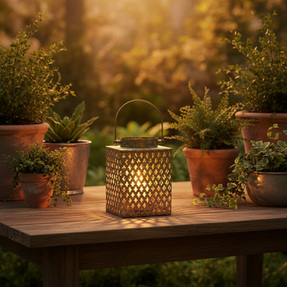 Candle Lantern Vintage Gold