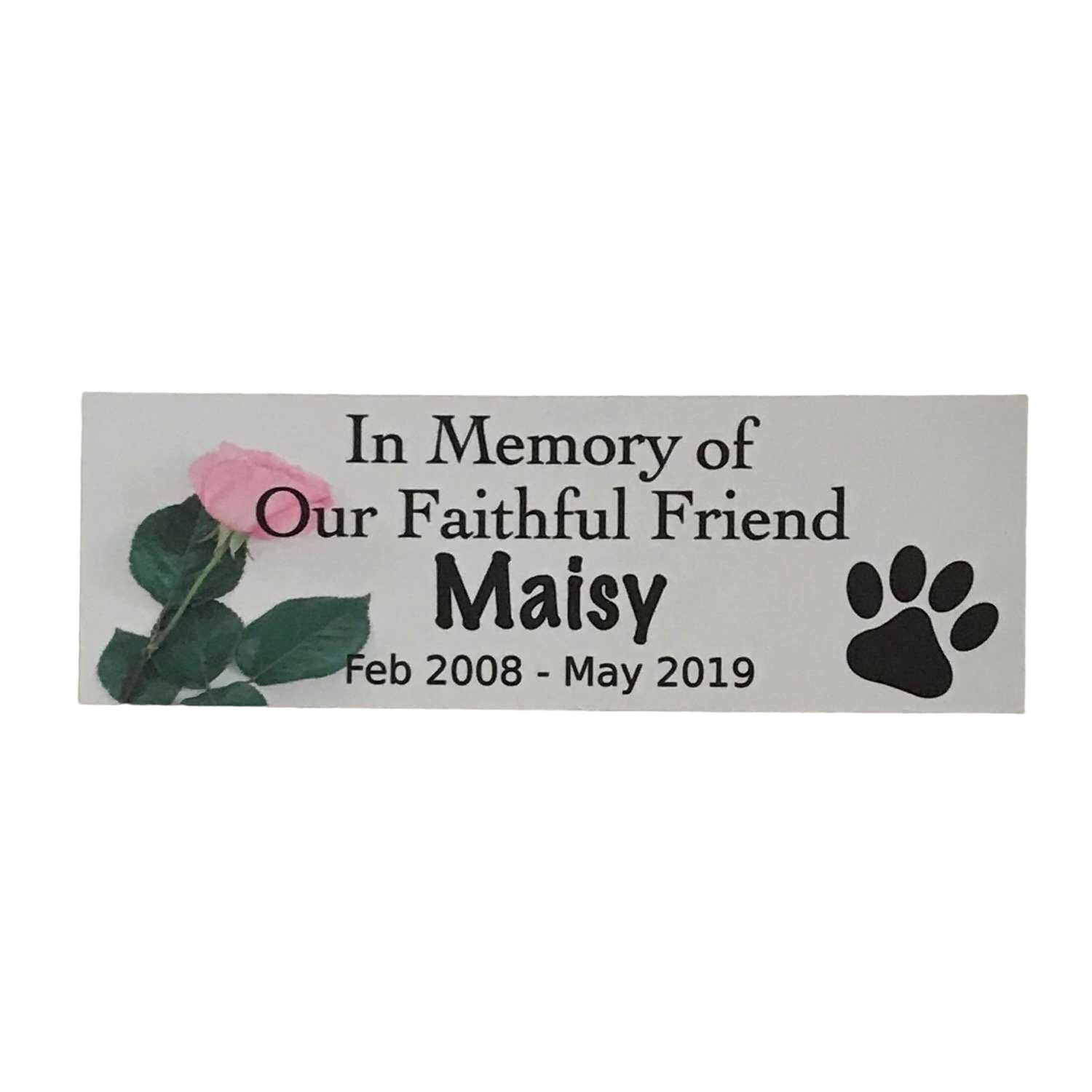 Custom Pet RIP Memorial Dog Cat Sign Rose - The Renmy Store Homewares & Gifts 