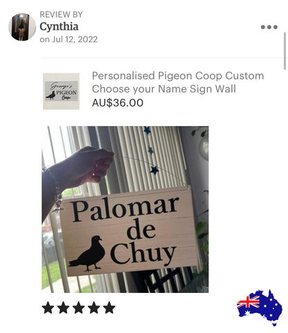 Pigeon Coop Personalised Custom Sign - The Renmy Store Homewares & Gifts 