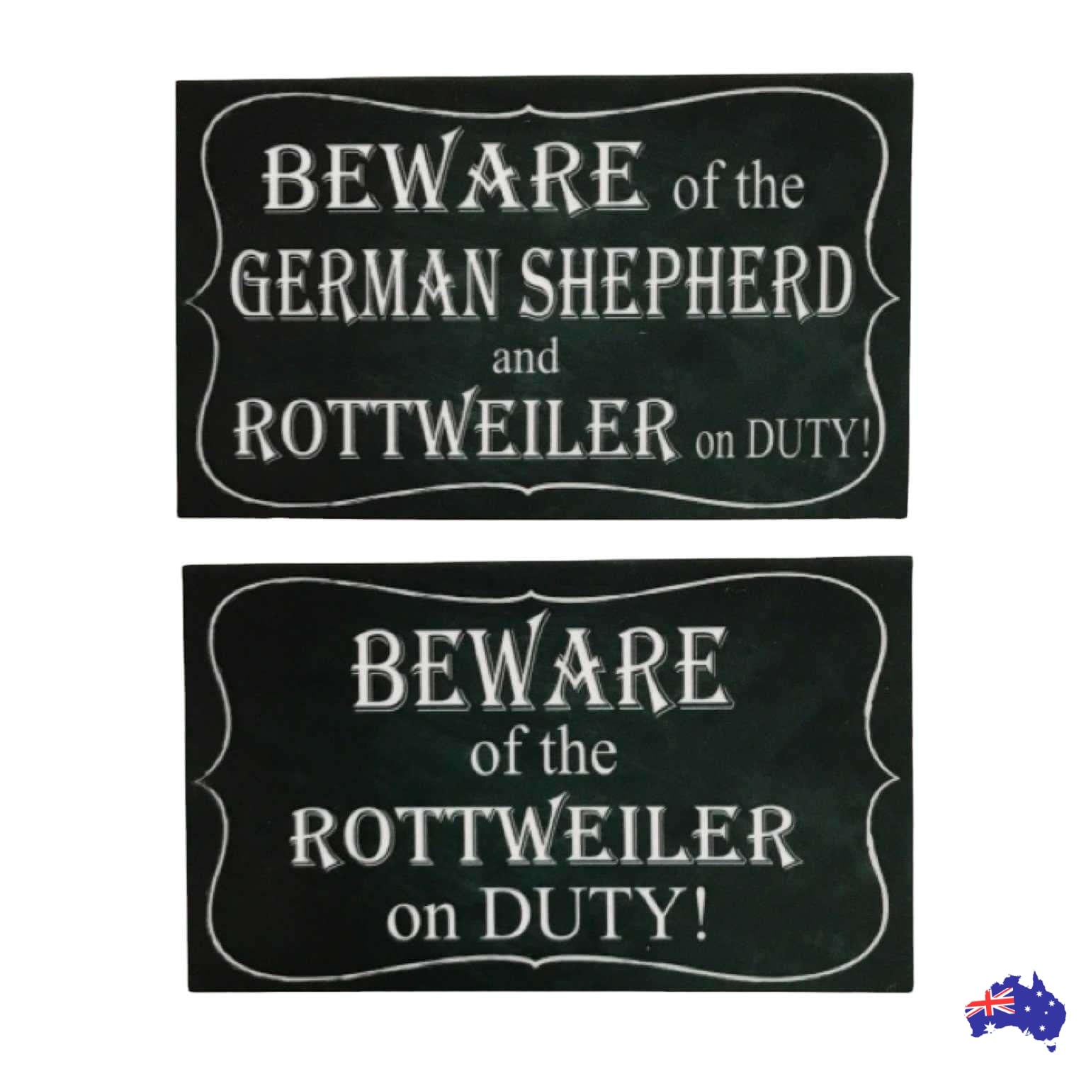 Beware Dog On Duty Personalised Custom Sign - The Renmy Store Homewares & Gifts 