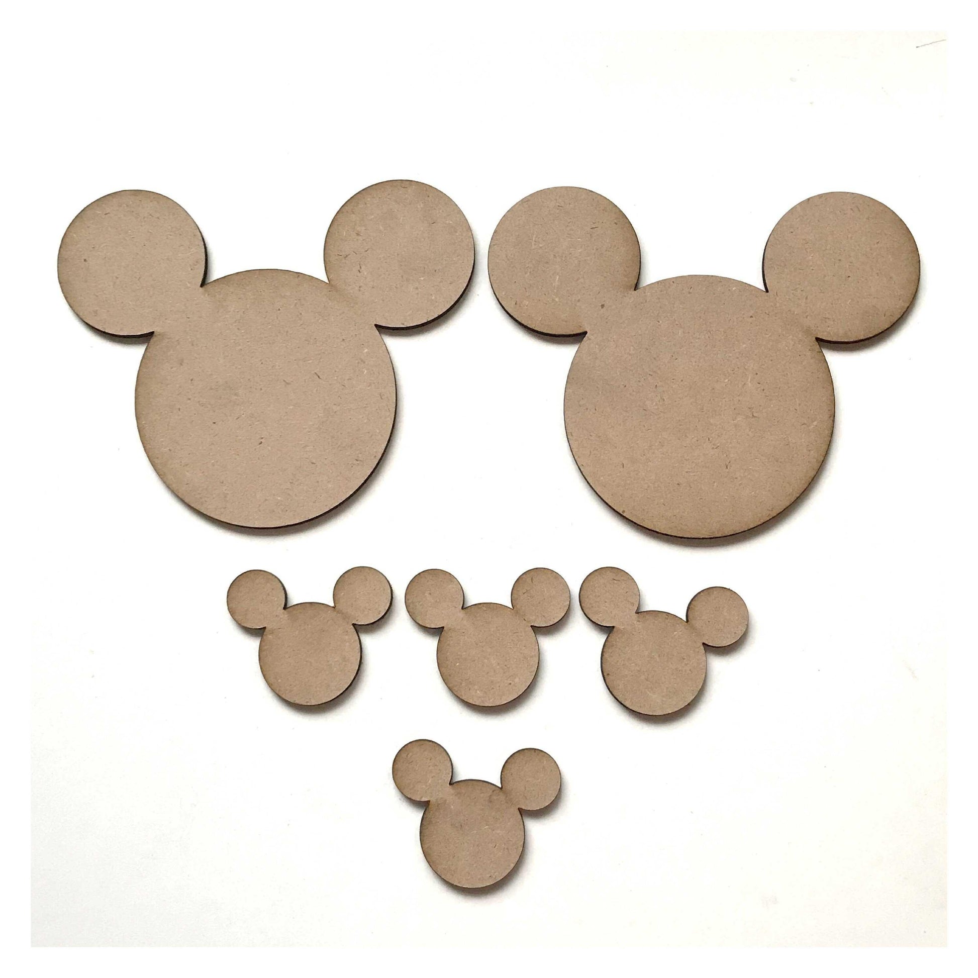 Mouse Set of 6 Kids Cartoon Raw MDF DIY Craft - The Renmy Store Homewares & Gifts 