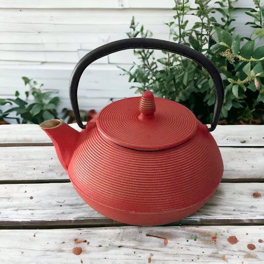 Teapot Cast Iron Red & Gold Wealth 800ml - The Renmy Store Homewares & Gifts 