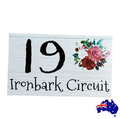 Personalised Street Number Address Floral Custom Cottage Sign - The Renmy Store Homewares & Gifts 