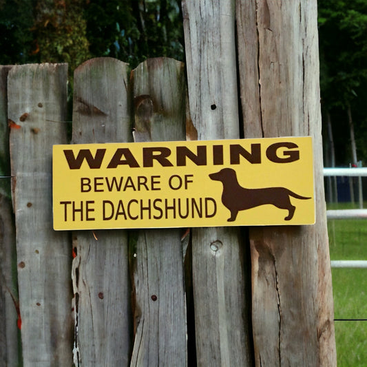 Warning Beware Of The Sign Dachshund Dog - The Renmy Store Homewares & Gifts 