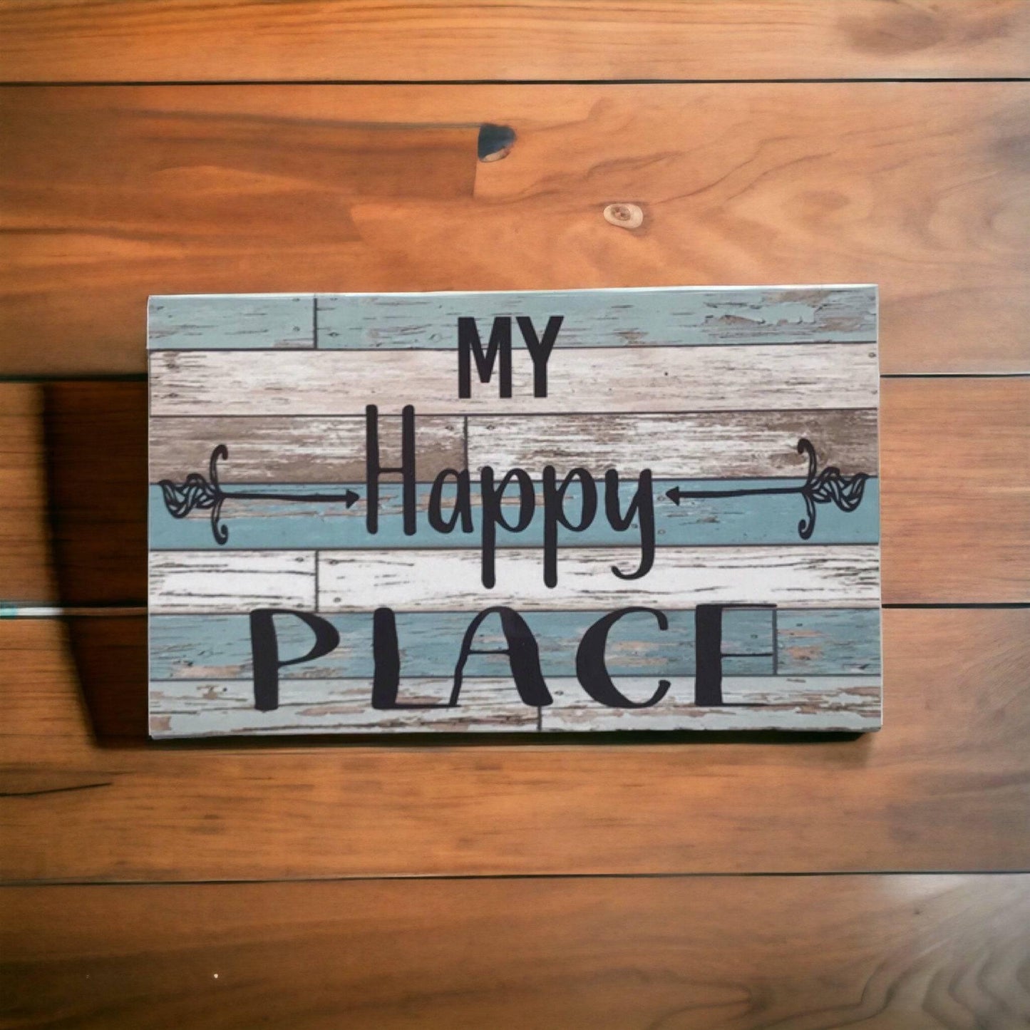 My Happy Place Rustic Blue Sign - The Renmy Store Homewares & Gifts 