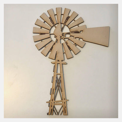 Windmill Country MDF Shape Raw Cut Out Art - The Renmy Store Homewares & Gifts 