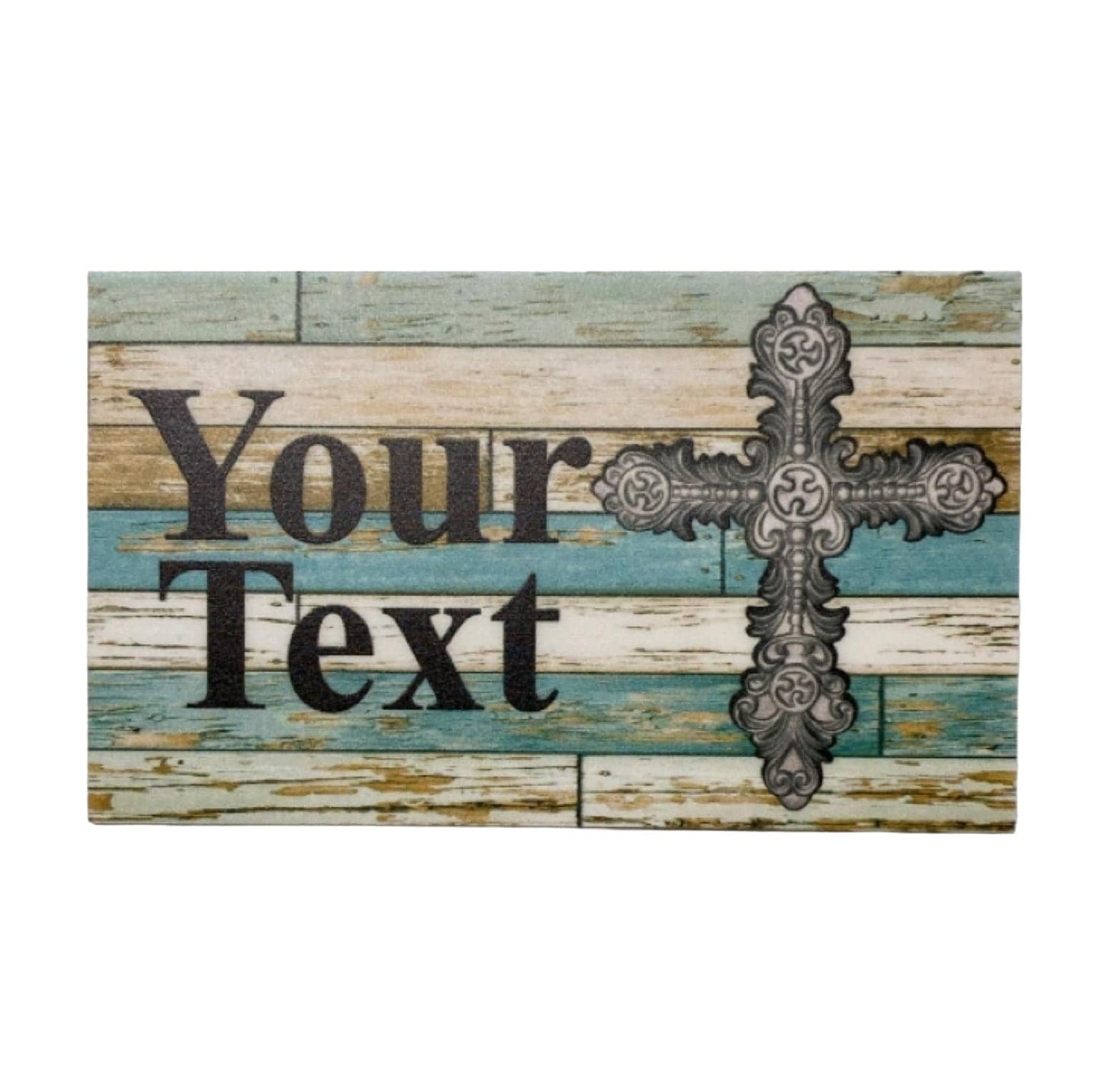 Cross Memorial Religious Faith Custom Personalised Sign - The Renmy Store Homewares & Gifts 