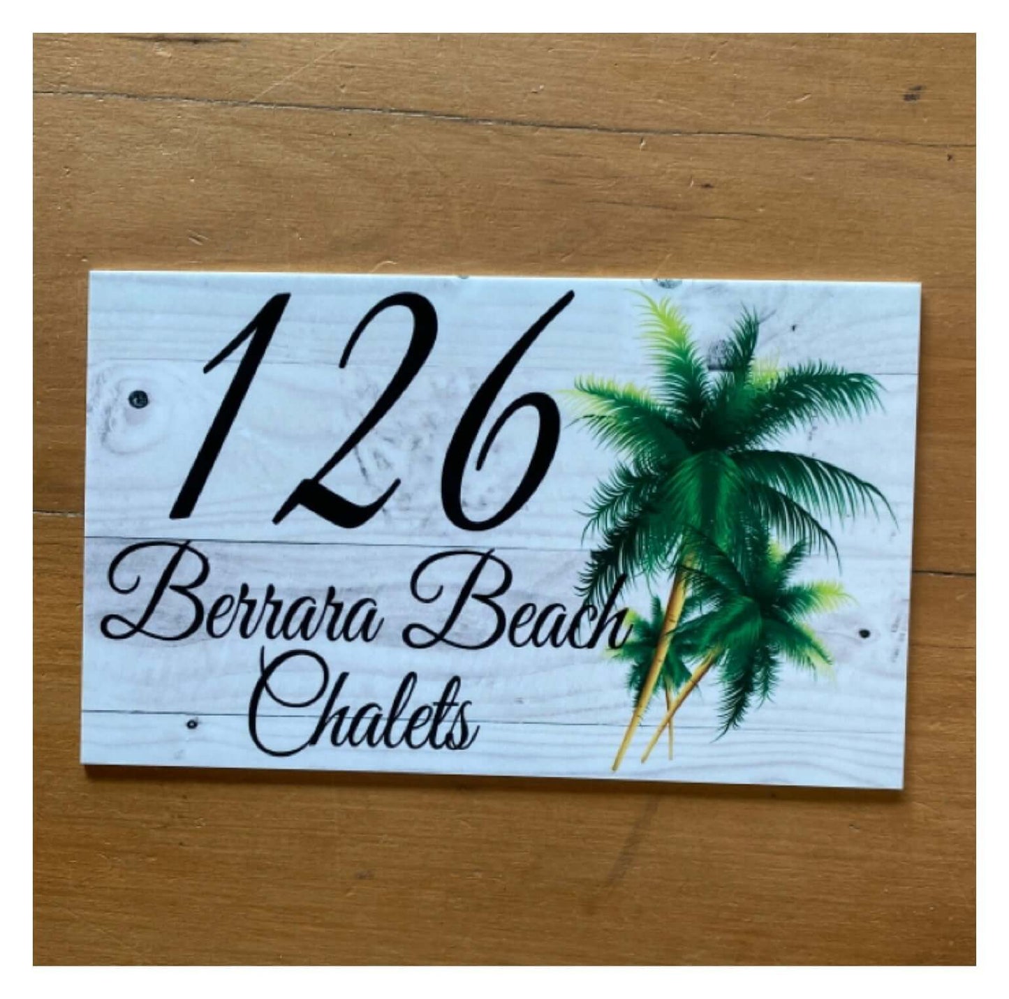 Personalised Beach House Number Custom Palm Tree Sign - The Renmy Store Homewares & Gifts 