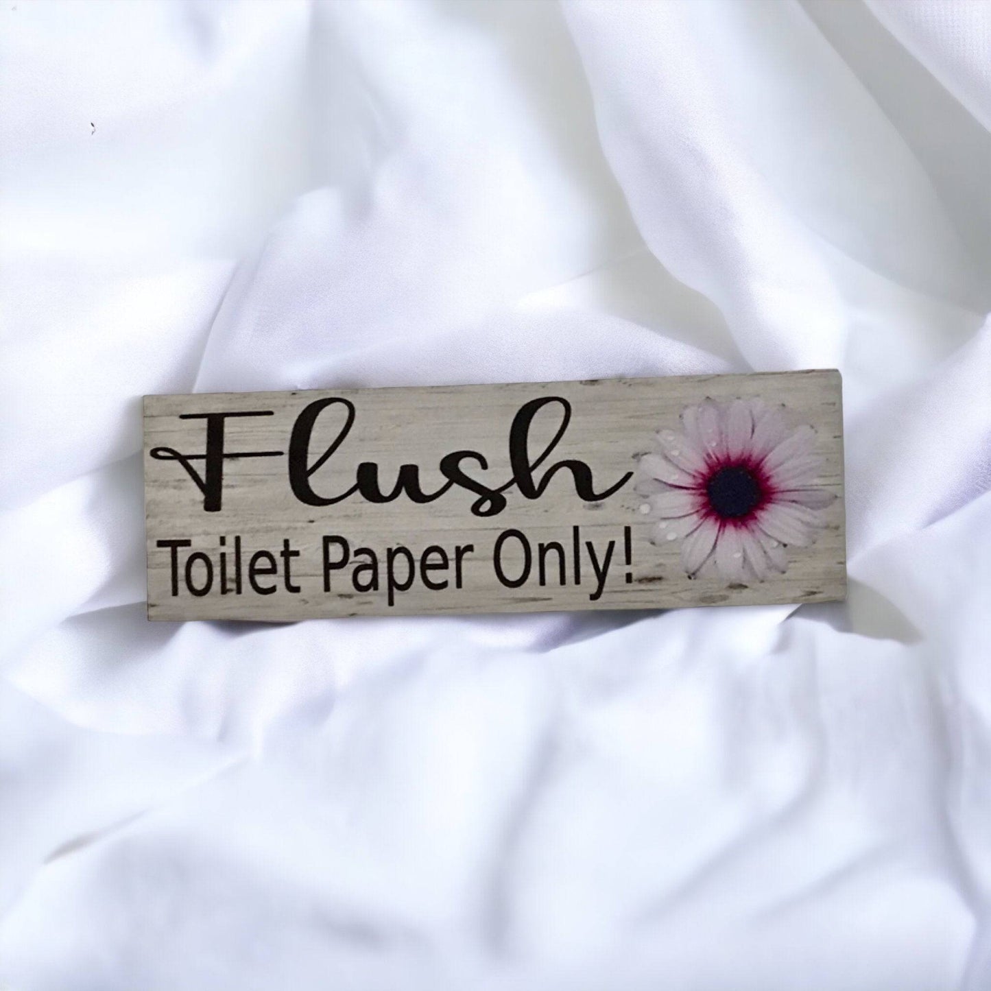 Flush Toilet Paper Only with Flower Sign - The Renmy Store Homewares & Gifts 