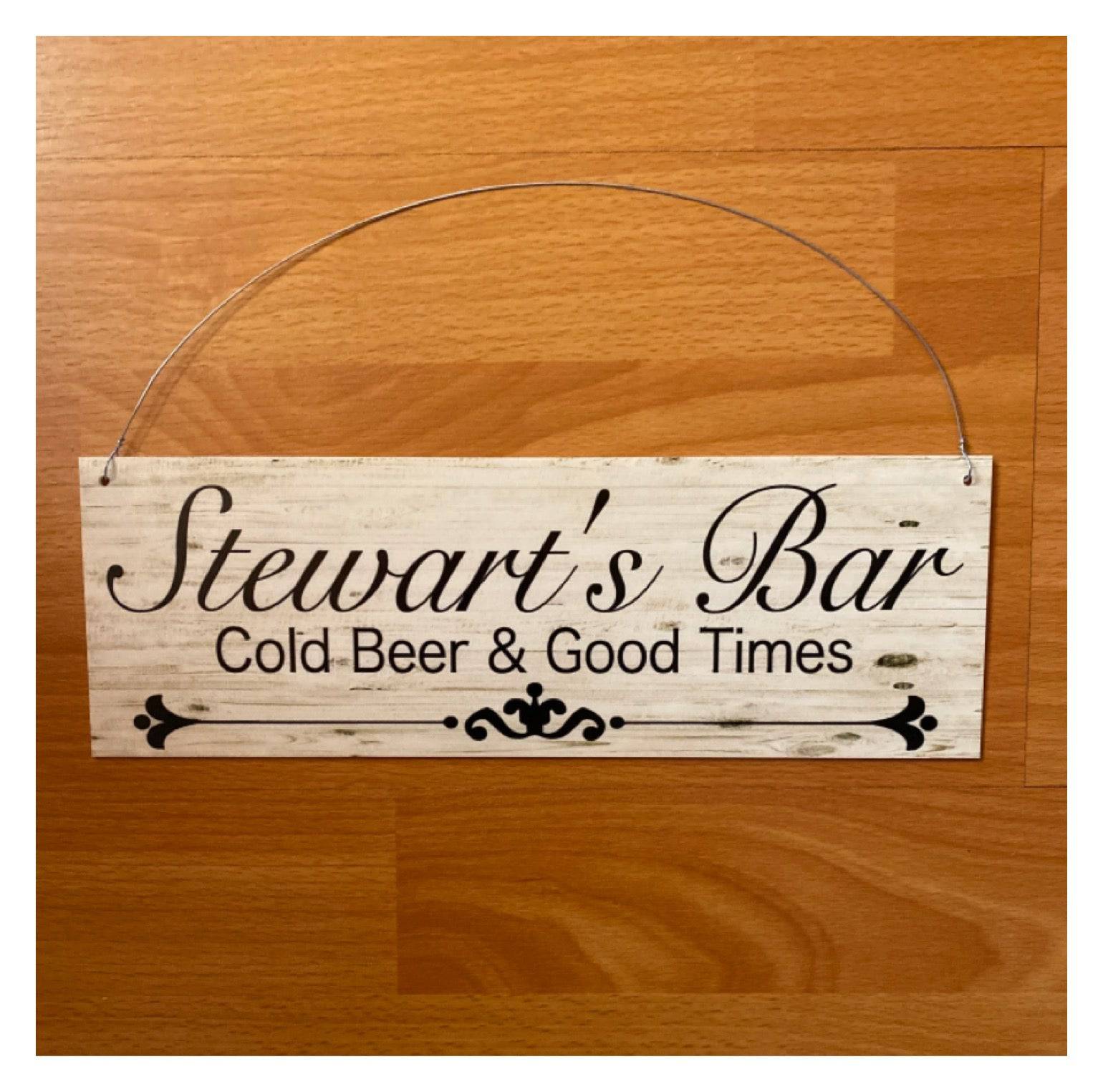 Bar Custom Personalised Cold Beer Good Times Sign - The Renmy Store Homewares & Gifts 