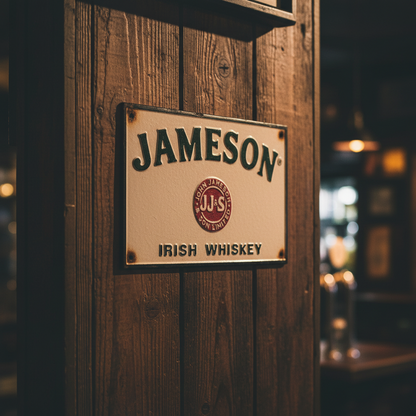 Jameson Ireland Cast Iron Sign | Vintage Antique Rustic Bar & Man Cave Decor 30x20cm