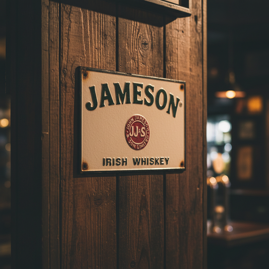 Jameson Ireland Cast Iron Sign | Vintage Antique Rustic Bar & Man Cave Decor 30x20cm
