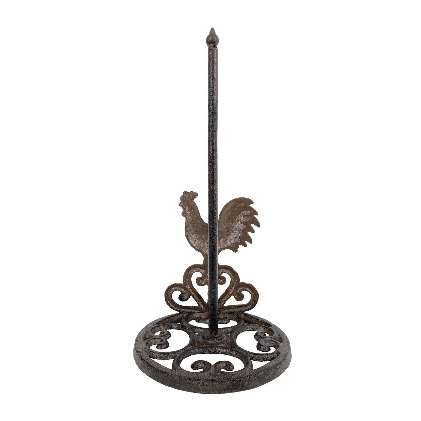 Cast Iron Rooster Paper Towel Holder | Farmhouse Country Kitchen Decor | Rustic Kitchen Gift