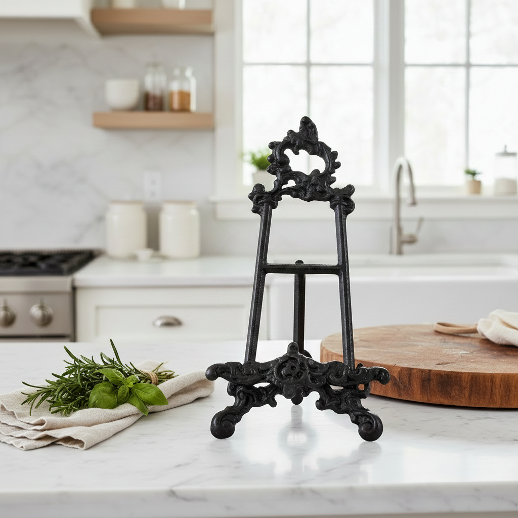 Kitchen lifestyle — Antique Black easel stand