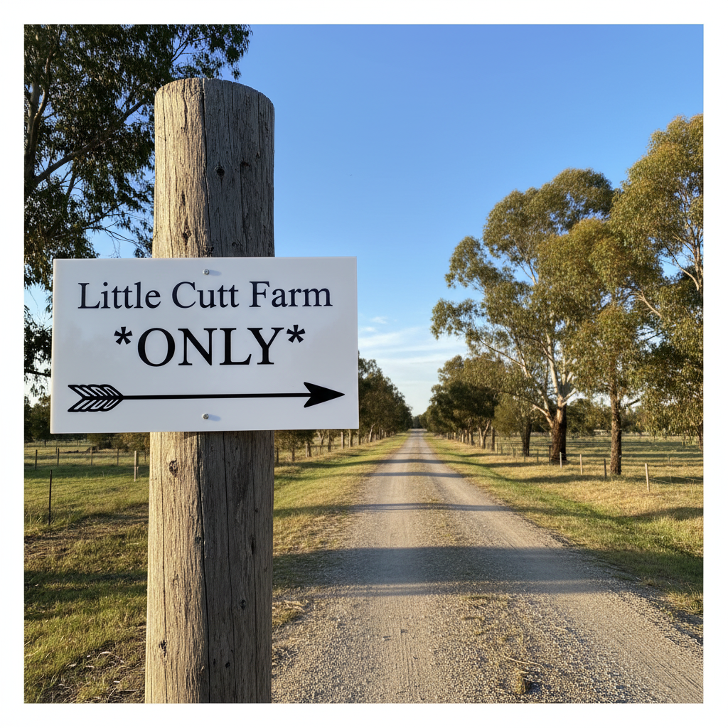 Little Cutt Farm lifestyle sign