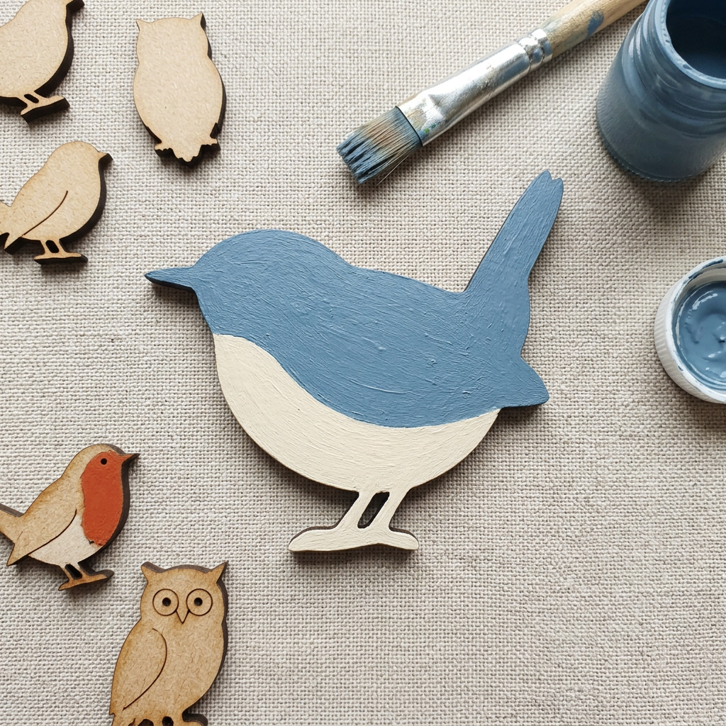 Little Wren painted blue and cream