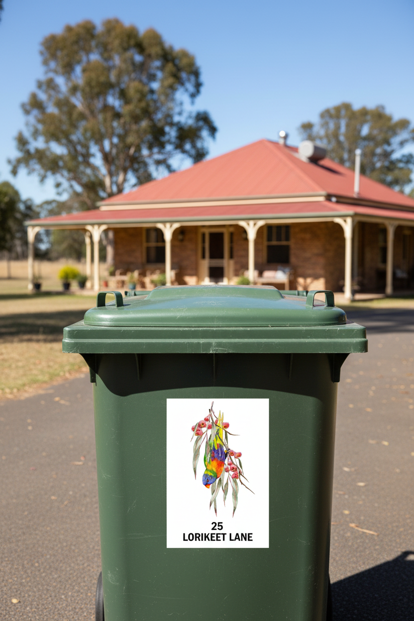 Lorikeet sticker with 25 Lorikeet Lane