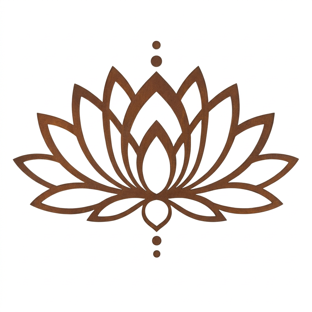 Lotus steel wall art on a white background