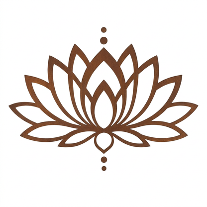 Lotus steel wall art on a white background