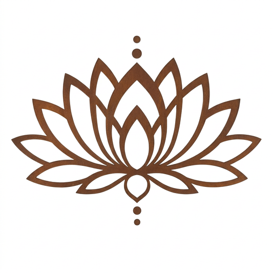 Lotus steel wall art on a white background