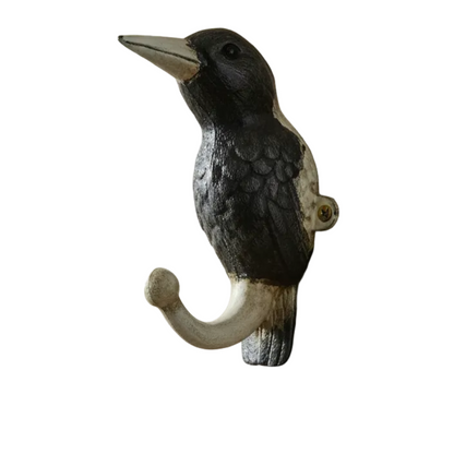 Magpie Bird Iron Hook 15cm x 8cm | Cast Iron Wall Hook