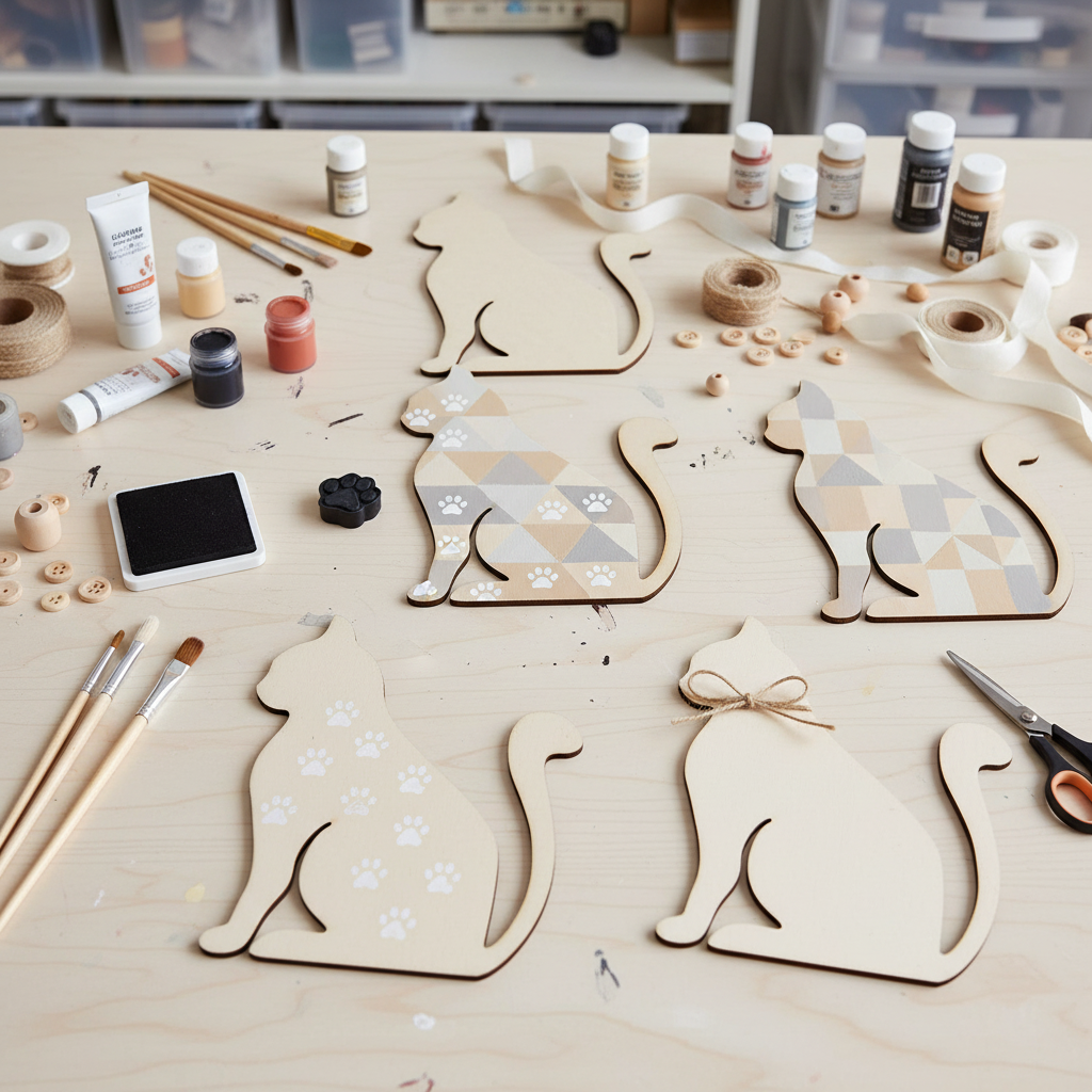 MDF cat shape craft project