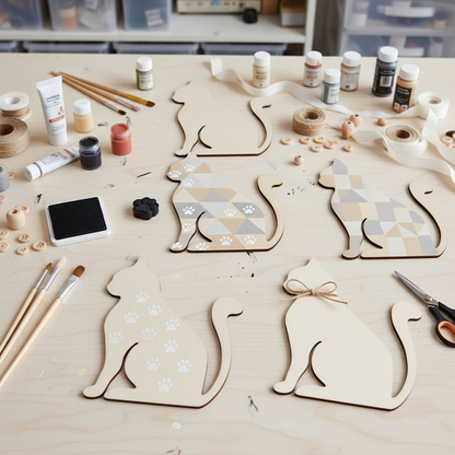 MDF cat shape craft project