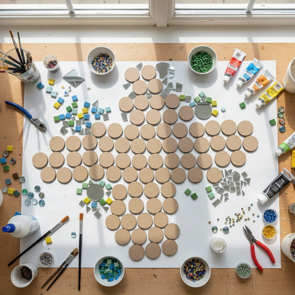 MDF circles used for mosaic craft