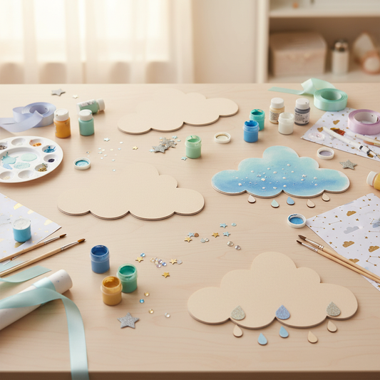 MDF cloud shapes for nursery craft decor