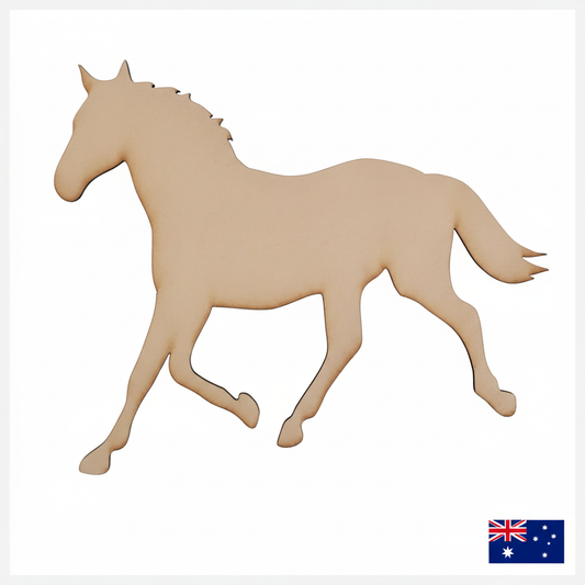 MDF running horse shape with Australian flag