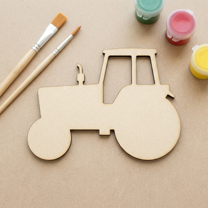 MDF tractor on a painting craft table