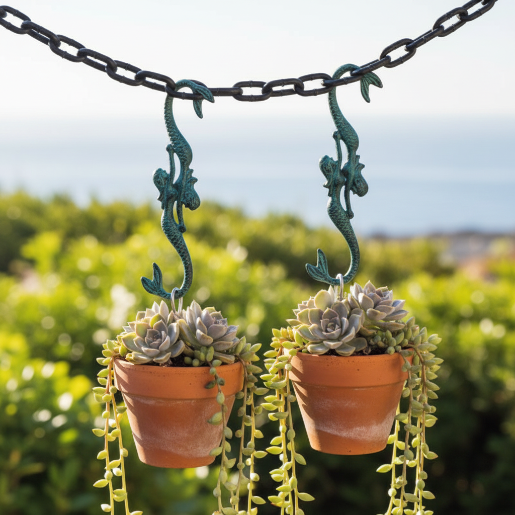 Mermaid S-hooks — pot plant hanger succulents