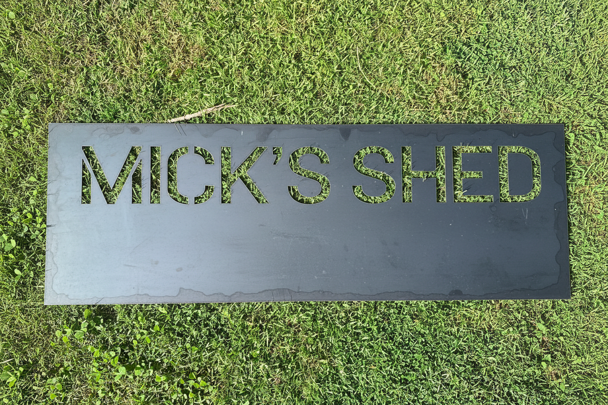 Mick's Shed sign