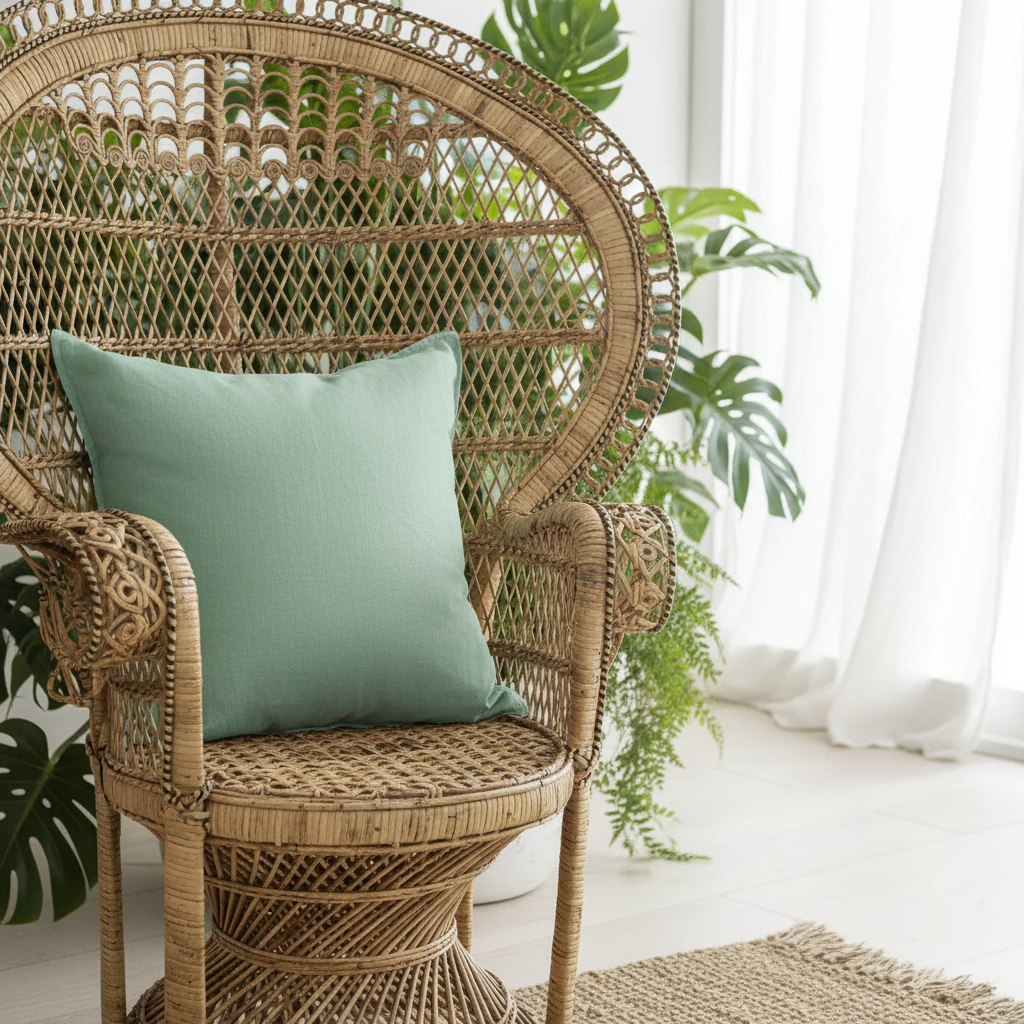 Mint Green Linen Cushion