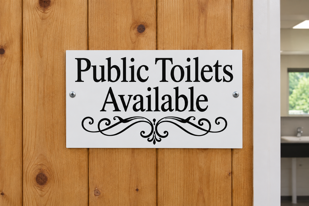 Mounted in caravan park amenities block