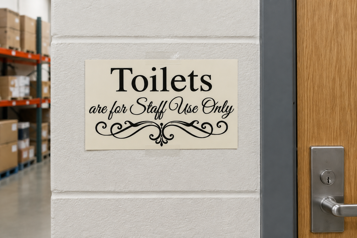 Mounted in warehouse/retail stockroom