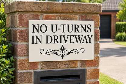 Mounted on a brick letterbox/fence