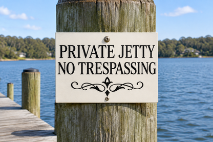 Mounted on a timber jetty post